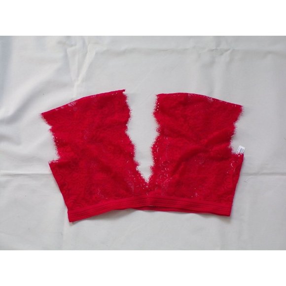 FREE PEOPLE Eyes on You Lace Plunge Bralette Red X-Large NEW - Picture 5 of 7